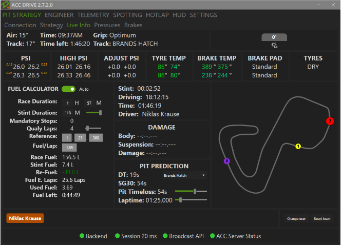Race Engineer + Remote pits